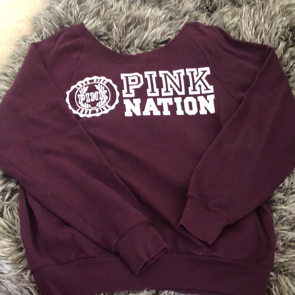 PINK OFF THE SHOULDER SWEATSHIRT